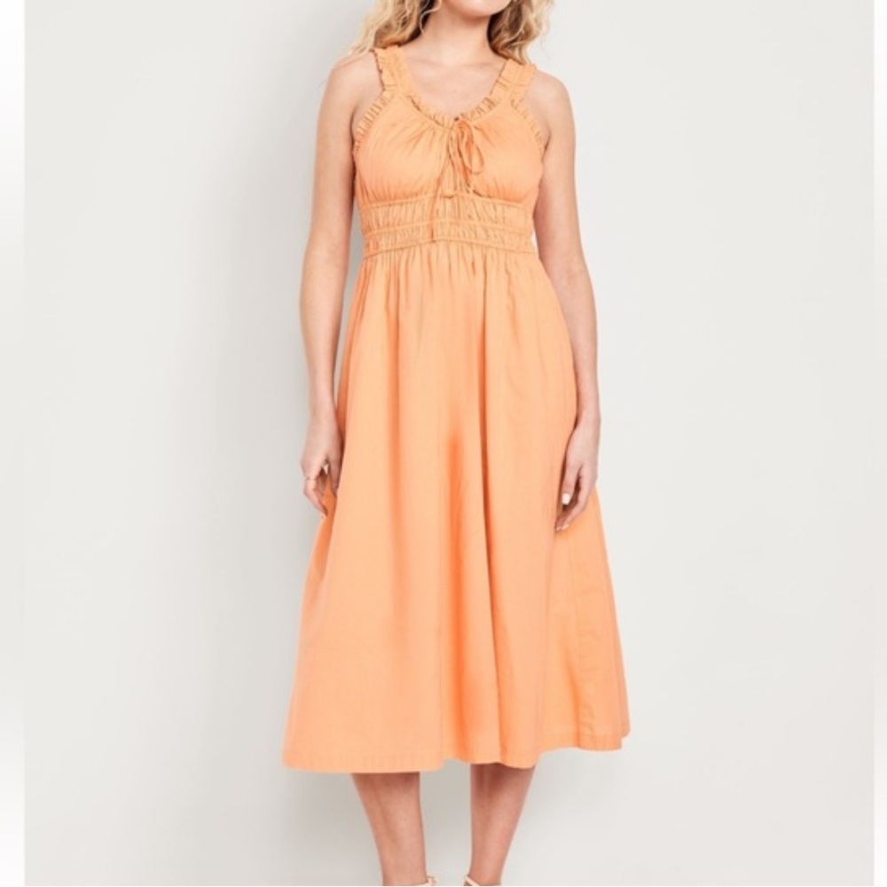 Old Navy Orange Mid Ruffle Dress